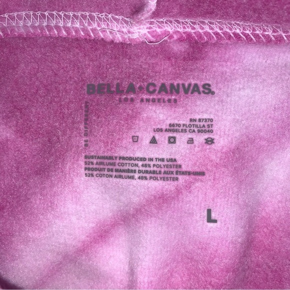 Reworked Cropped Hoodie Size  Large Pink Tie-Dye Psychedelic‎ Groovy Sweater - Picture 6 of 7